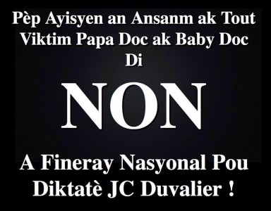 NO to State Funeral for Baby Doc