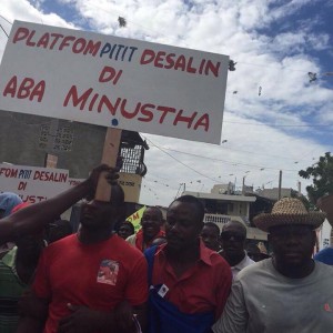 Haiti Protest Against Martelly, UN and US occupation, Jan 11, 2015 * PlatfoÌm Pitit Desalin di ABA MINUSTAH - Desalin's descendants say Down with the UN/MINUSTAH