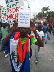 Haiti protest against US occupation, Martelly dictatorship, high cost of living, especially high cost of gas when gas prices are the lowest worldwide - Feb 7, 2015